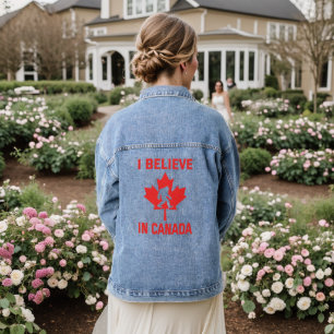 I Believe In Canada - Funny Bigfoot Denim Jacket