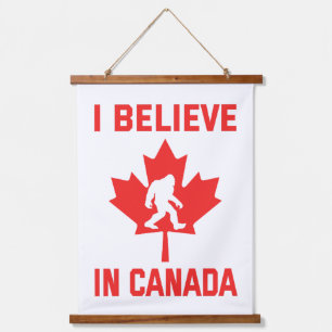 I Believe In Canada - Funny Bigfoot        Hanging Tapestry