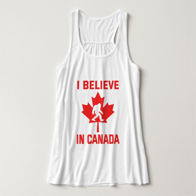I Believe In Canada - Funny Bigfoot     Singlet (Design Front)