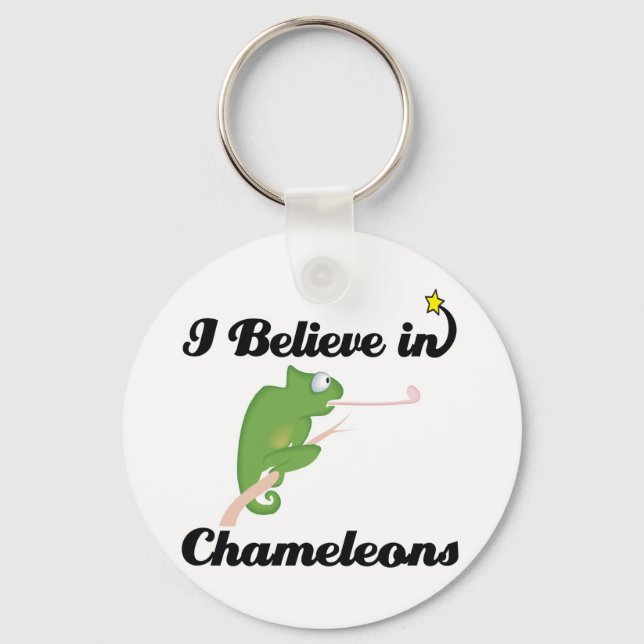 i believe in chameleons key ring (Front)
