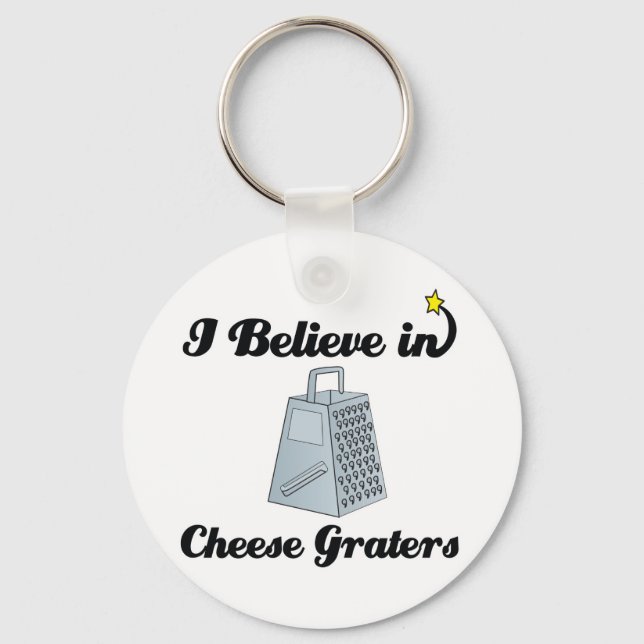 i believe in cheese graters key ring (Front)
