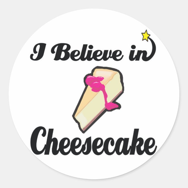 i believe in cheesecake classic round sticker (Front)