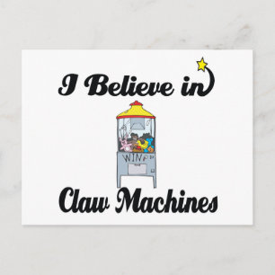 i believe in claw machines postcard