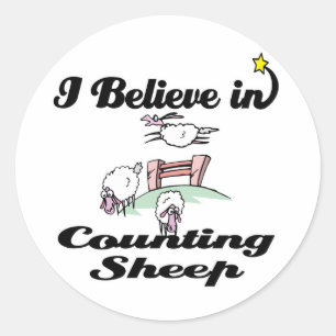 i believe in counting sheep classic round sticker