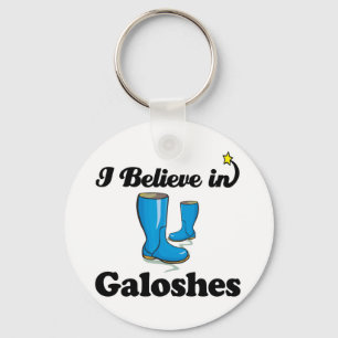 i believe in galoshes key ring