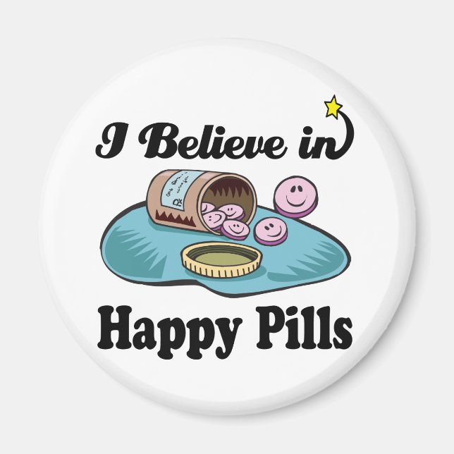 i believe in happy pills magnet (Front)