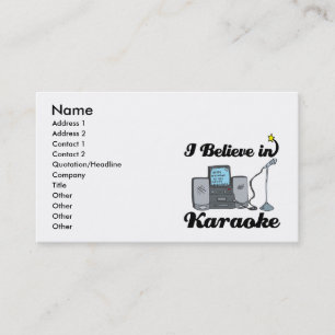 i believe in karaoke business card