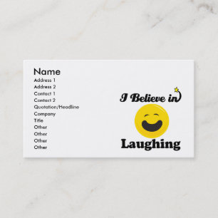 i believe in laughing business card