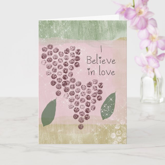 I Believe in Love Hearts Card (Orchid)