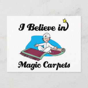 i believe in magic carpets postcard