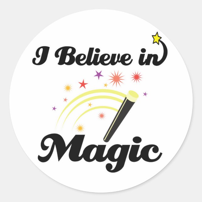 i believe in magic classic round sticker (Front)