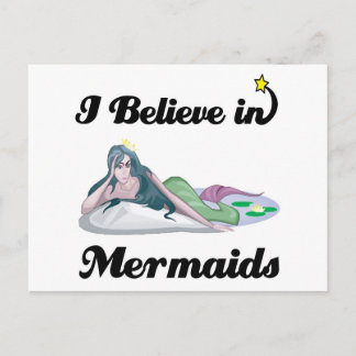 i believe in mermaids postcard