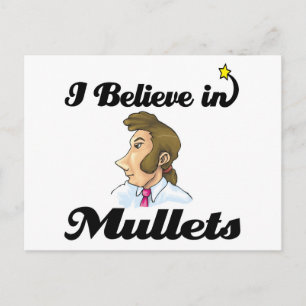 i believe in mullets postcard
