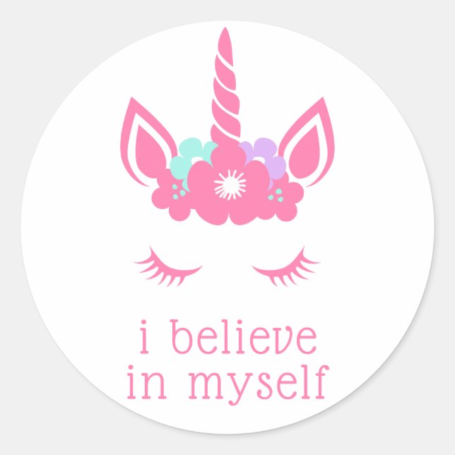 I Believe In Myself Classic Round Sticker (Front)