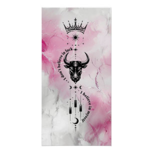 I Believe in Myself Pink Marble Trader Symbol Poster
