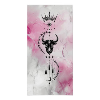 I Believe in Myself Pink Marble Trader Symbol Poster