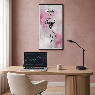 I Believe in Myself Pink Marble Trader Symbol Poster