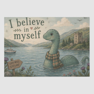 I believe in myself whimsical Loch Ness Monster Tissue Paper