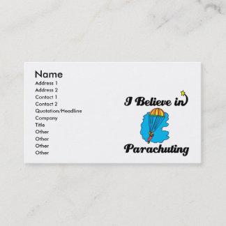 i believe in parachuting business card