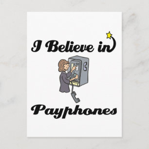 i believe in payphones postcard