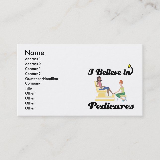 i believe in pedicures business card (Front)