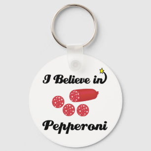 i believe in pepperoni key ring