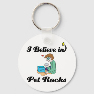 i believe in pet rocks key ring