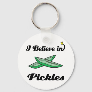 i believe in pickles key ring