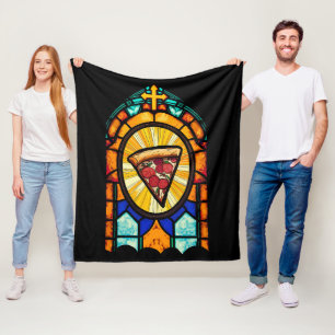 I believe in pizza fleece blanket