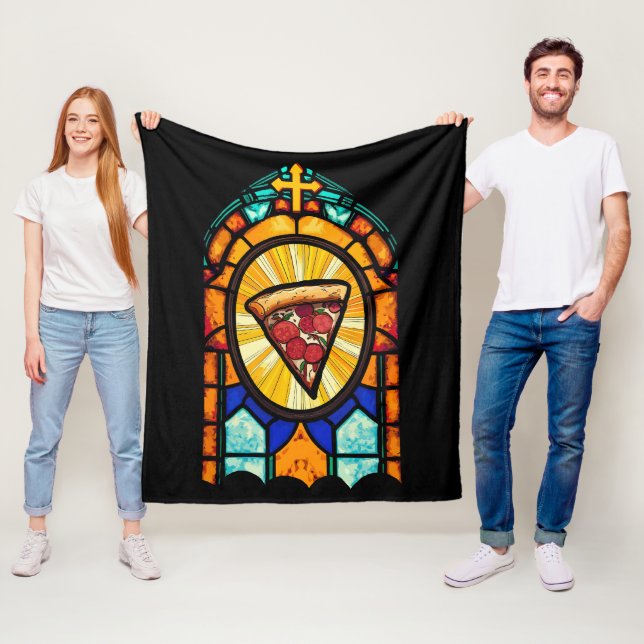 I believe in pizza fleece blanket (In Situ)