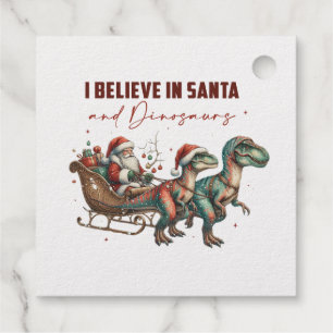 I believe in Santa and Dinosaurs Favour Tags