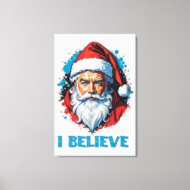 I Believe in Santa Claus Graffiti Style Design Canvas Print (Front)