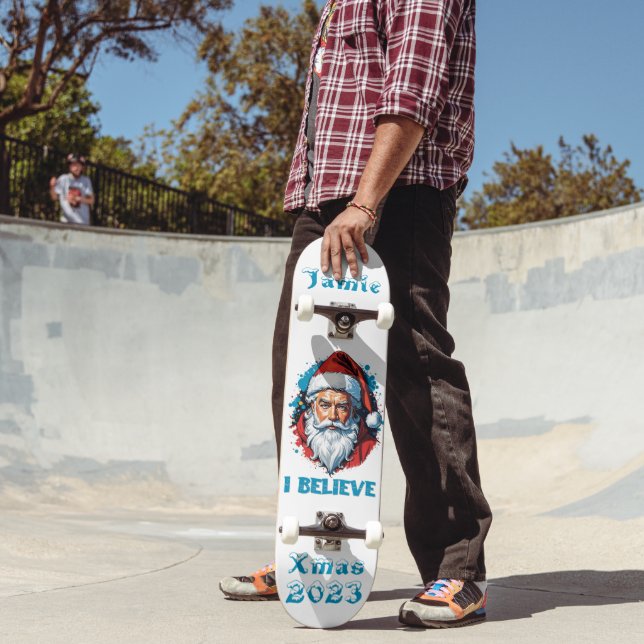 I Believe in Santa Claus Graffiti Style Design Skateboard (Outdoor 2)