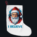 I Believe in Santa Claus Graffiti Style Design Small Christmas Stocking<br><div class="desc">My graffiti design says it all: Santa Claus is not just a myth,  he's a feeling of generosity and love that lives on in our hearts. Let's spread the joy and keep the spirit of giving alive all year long. 🎅🎁❤</div>
