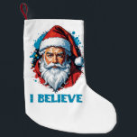 I Believe in Santa Claus Graffiti Style Design Small Christmas Stocking<br><div class="desc">My graffiti design says it all: Santa Claus is not just a myth,  he's a feeling of generosity and love that lives on in our hearts. Let's spread the joy and keep the spirit of giving alive all year long. 🎅🎁❤</div>
