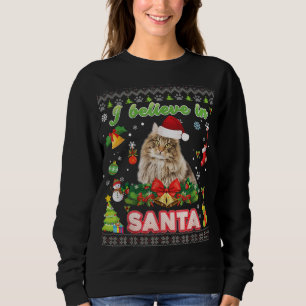 I Believe In Santa Norwegian Forest Cat Christmas  Sweatshirt