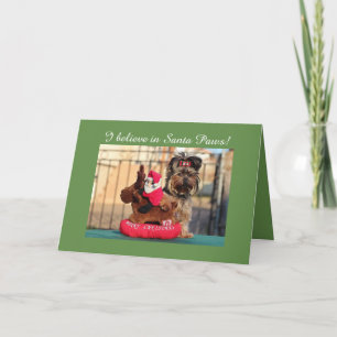 "I believe in Santa Paws" Christmas Yorkie card