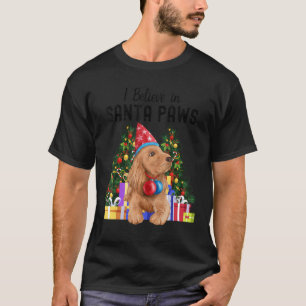 I Believe In Santa Paws  Cute Cocker Spaniel Chris T-Shirt