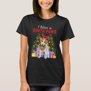 I Believe In Santa Paws Cute Jack Russell Christm T-Shirt