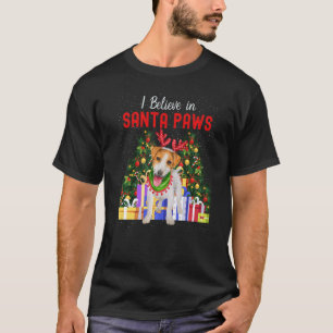 I Believe In Santa Paws Cute Jack Russell Christm T-Shirt