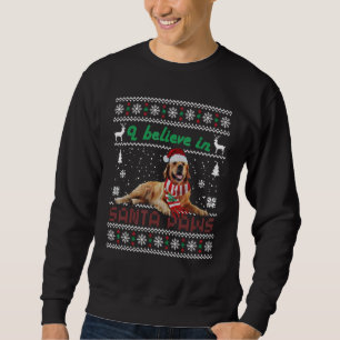 I Believe In Santa Paws Golden Retriever Christmas Sweatshirt