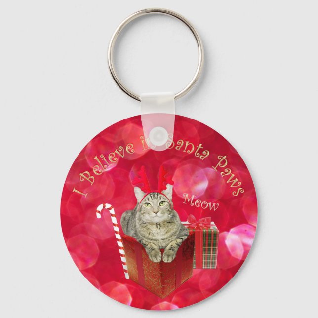 I Believe in Santa Paws Key Ring (Front)