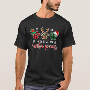 I Believe In Santa Paws Love Cats Merry Christmas T-Shirt