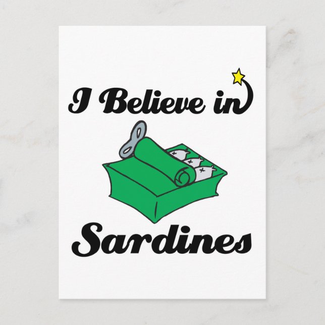 i believe in sardines postcard (Front)