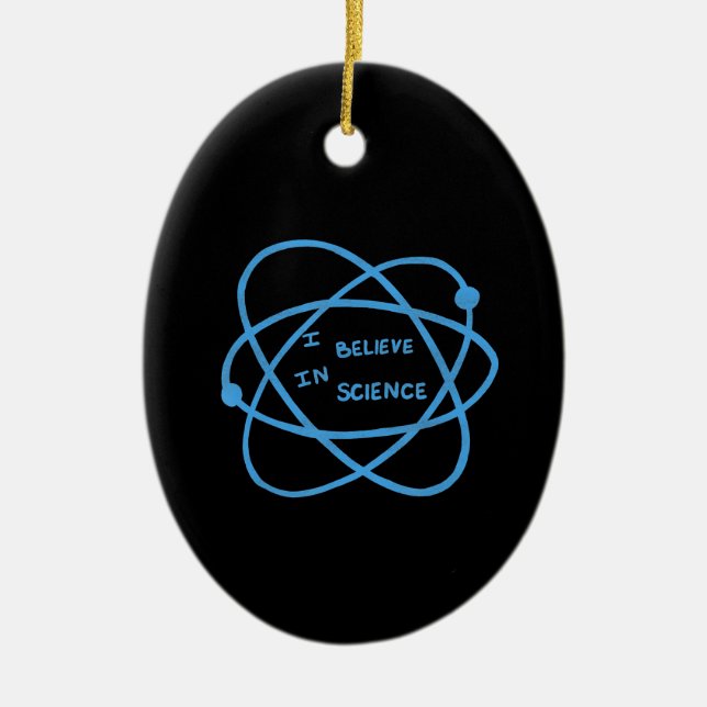 I Believe In Science Teacher Biology Chemistry Ceramic Tree Decoration (Front)