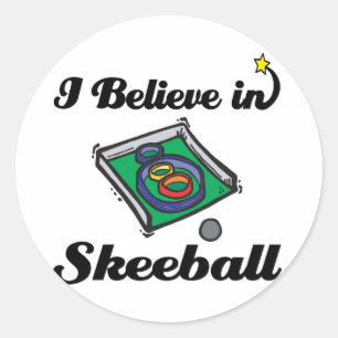 i believe in skeeball classic round sticker