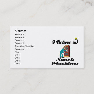i believe in snack machines business card