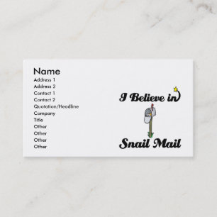 i believe in snail mail business card
