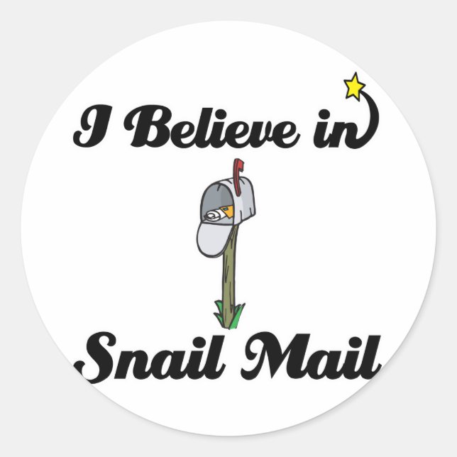 i believe in snail mail classic round sticker (Front)