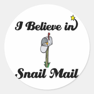 i believe in snail mail classic round sticker